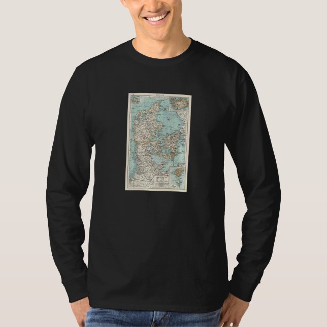 Vintage Denmark Map 1900 T-Shirt (Front)