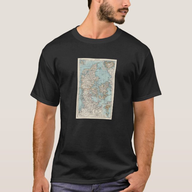 Vintage Denmark Map 1900 T-Shirt (Front)