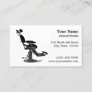 Vintage Dental Chair Dentist Appointment Card