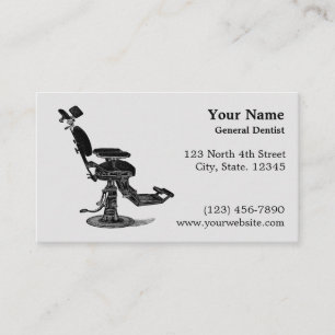 Vintage Dental Chair Dentist Template Business Card