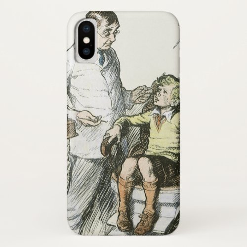 Vintage Dental Dentist with a Boy in the Chair iPhone X Case