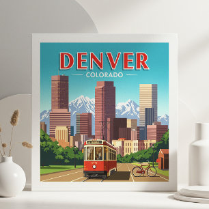 Vintage Denver Colorado Ceramic Tile