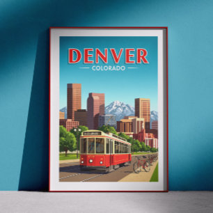 Vintage Denver Colorado Poster