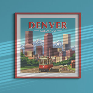 Vintage Denver Colorado Poster