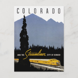 Vintage Denver Colorado Railroad Travel Postcard