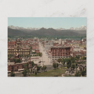 Vintage Denver Colorado Skyline Panoramic Photo Postcard