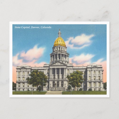 Vintage Denver Colorado State Capitol Building Postcard
