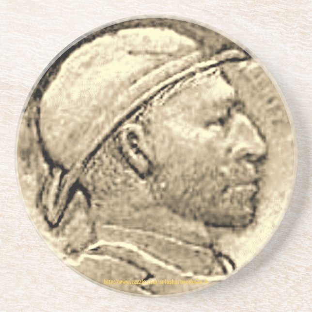 "Vintage- DEPRESSION-HOBO NICKLE Coaster" Coaster (Front)