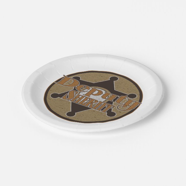 Vintage Deputy Sheriff Paper Plates (Angled)