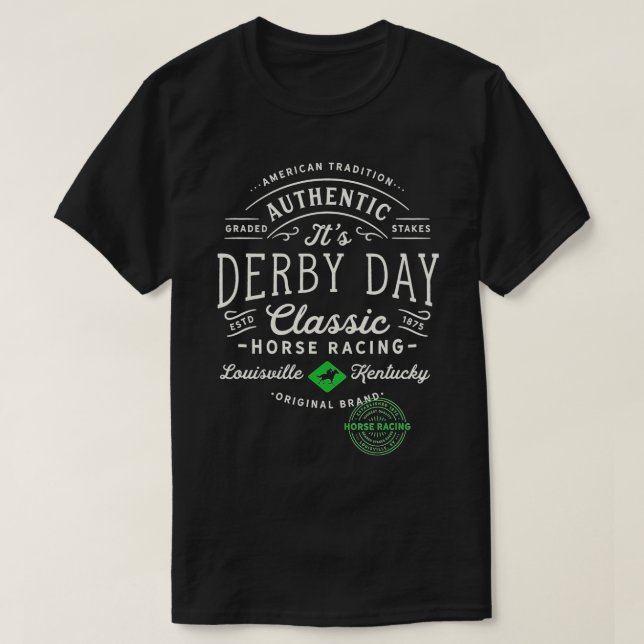 vintage, Derby Day, Louisville, Kentucky, horse ra T-Shirt (Design Front)