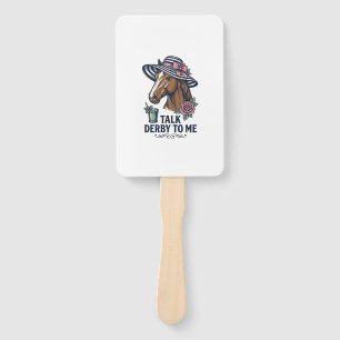 Vintage Derby Horse Hat Talk Derby To Me Design Hand Fan