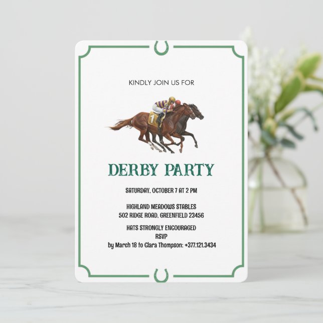 Vintage Derby Horse Racing Party Invite (Standing Front)