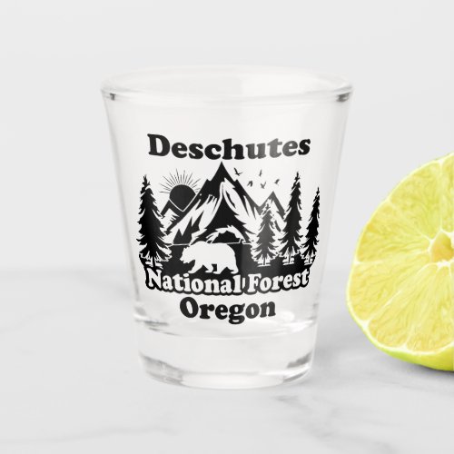 Vintage Deschutes National Forest Oregon Shot Glass