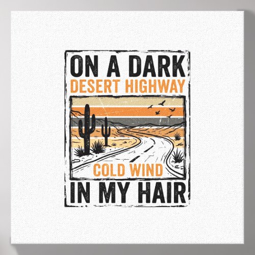 Vintage Desert Highway Wind Graphic T-Shirt Design Canvas Photo Tile