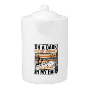 Vintage Desert Highway Wind Graphic T-Shirt Design Teapot