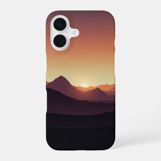 Vintage Desert Mountains at Sunrise iPhone Case (Back)