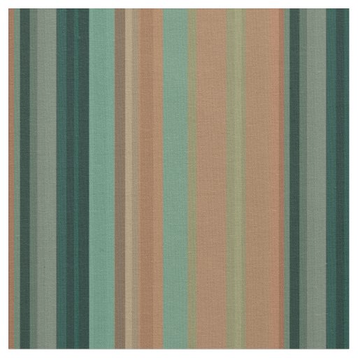 Vintage Desert Stripes in Teal, Terracotta & Sage Fabric