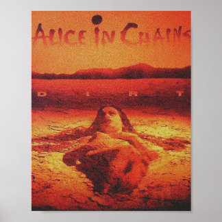 Vintage Desert Sunset Grunge Landscape Illustratio Poster