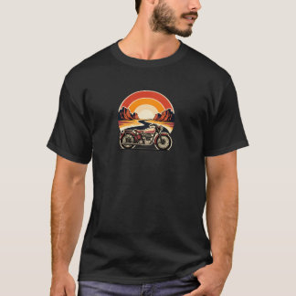 Vintage Desert Sunset Motorcycle T-Shirt