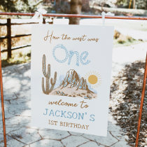 Vintage Desert Western 1st Birthday Welcome Sign