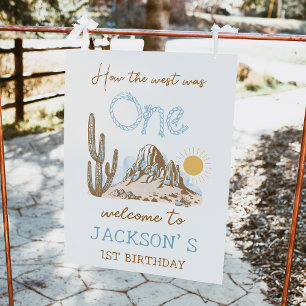 Vintage Desert Western 1st Birthday Welcome Sign