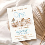 Vintage Desert Western Wild West One 1st Birthday Invitation<br><div class="desc">Vintage Desert Western Wild West One 1st Birthday Invitation

Cute editable cowboy western themed boys birthday invitation featuring a desert landscape,  and rope style text.  This how the west was one birthday invitation is fully editable and can be used for any age.</div>