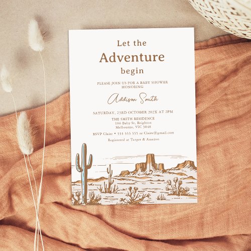 Vintage Desert Wilderness Baby Shower Invitation