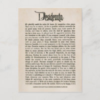 Vintage Desiderata - Postcard