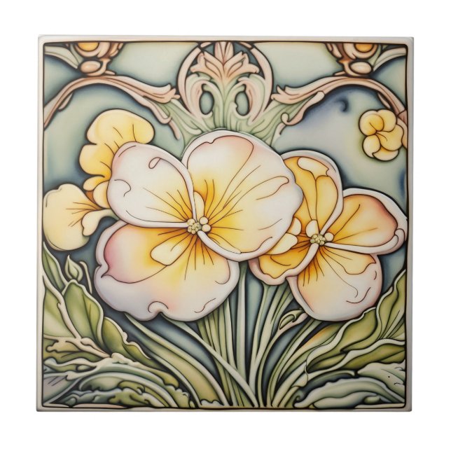  vintage design antique peranakan ceramic tile (Front)