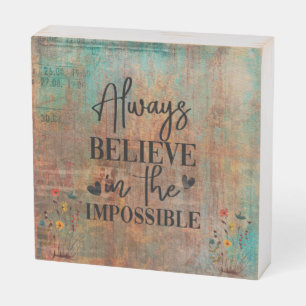 VINTAGE DESIGN BACKGROUND WITH INSPIRATIONAL QUOTE WOODEN BOX SIGN