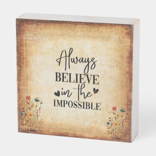 VINTAGE DESIGN BACKGROUND WITH INSPIRATIONAL QUOTE WOODEN BOX SIGN