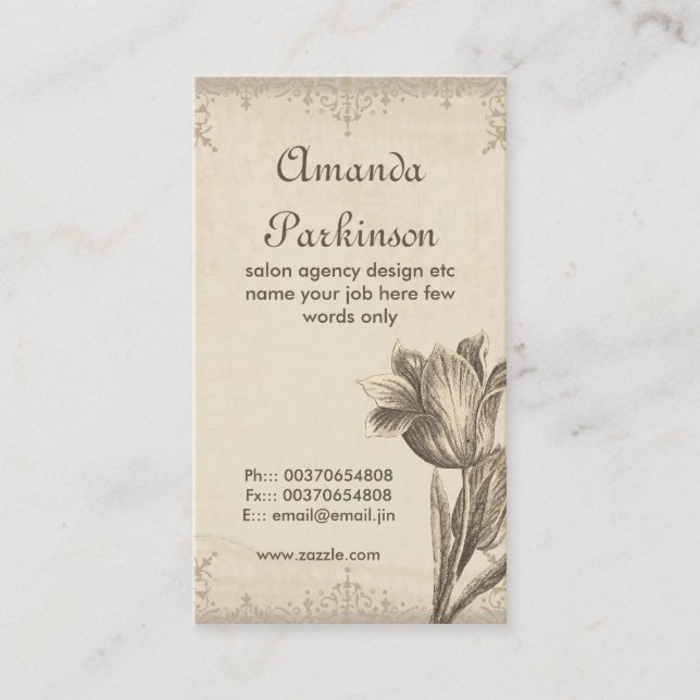 vintage design business card (Front)