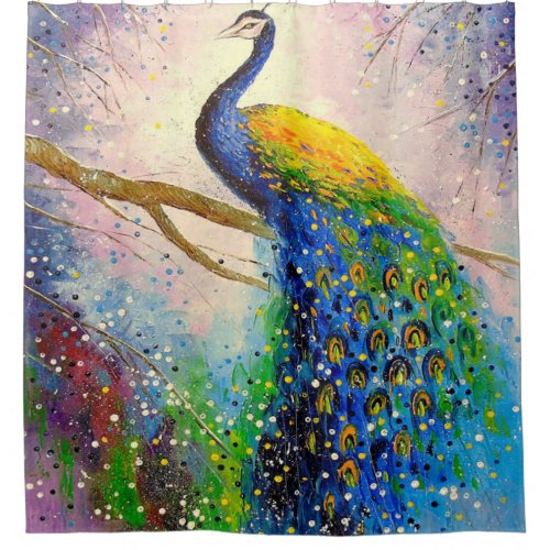 Vintage Design | Gift For Peacock Lover | Gift  Shower Curtain