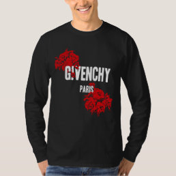 Vintage Design Givenchy Paris Black Rose inspired T-Shirt