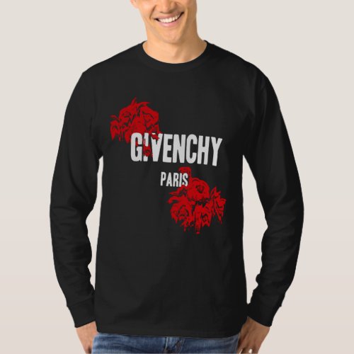Vintage Design Givenchy Paris Black Rose inspired T_Shirt