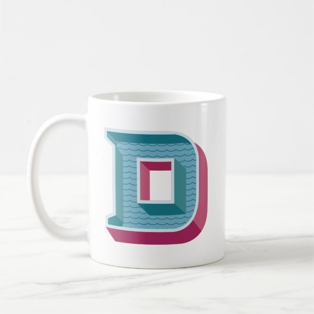 Vintage Design Monogram D Initial Coffee Mug (Left)