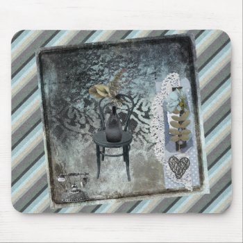 Vintage Design Of Flowers  Vase  Chair  Telephone Mouse Pad by toots1 at Zazzle