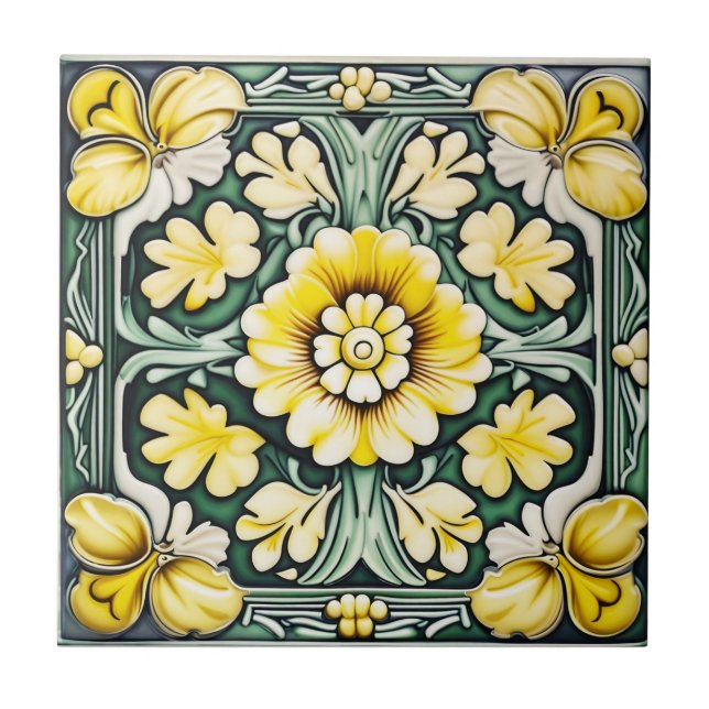 vintage design peranakan  ceramic tile (Front)