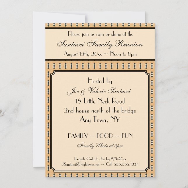 Vintage Design-Reunion, Event, Party Invitation (Front)