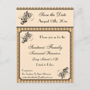 Vintage Design Reunion, Event, Party Save the Date Announcement Postcard