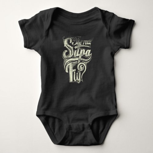 Vintage Design The Real Supa Fly Gift Baby Bodysuit