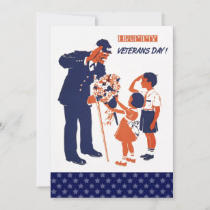 Vintage Design Veterans Day Flat Cards