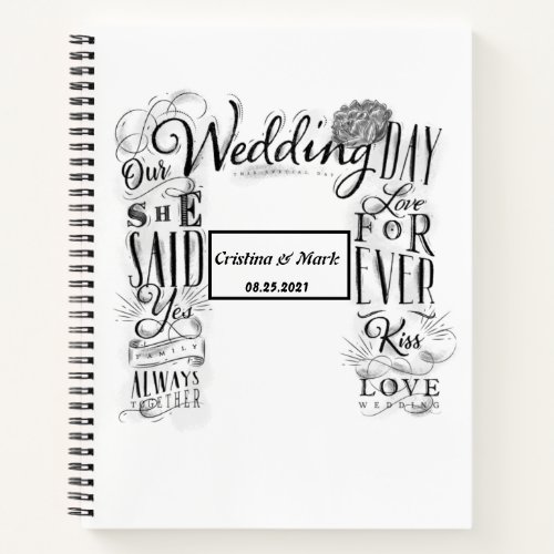 Vintage Design Wedding Guestbook Notebook
