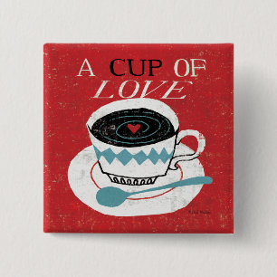 Vintage Desktop - Coffee Pinback Button