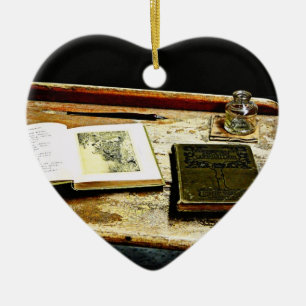 Vintage Desktop - Student Desk Ceramic Ornament