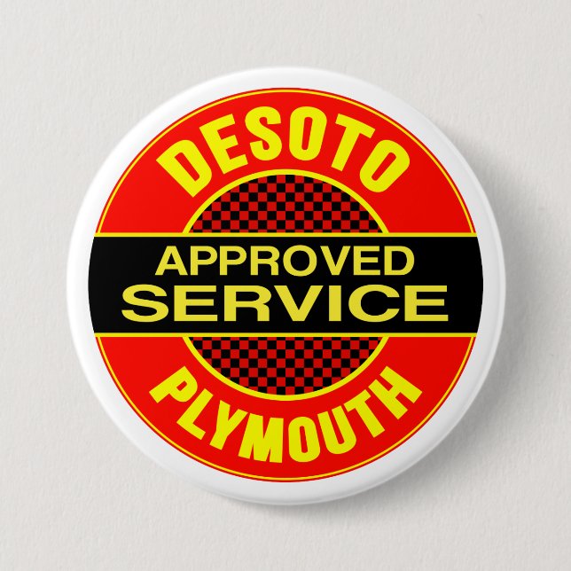 Vintage DeSoto service sign Pinback Button (Front)