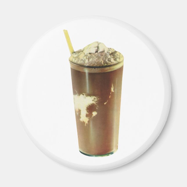 Vintage Dessert, Chocolate Shake and Whipped Cream Magnet (Front)