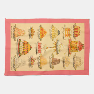 Vintage desserts kitchen towel