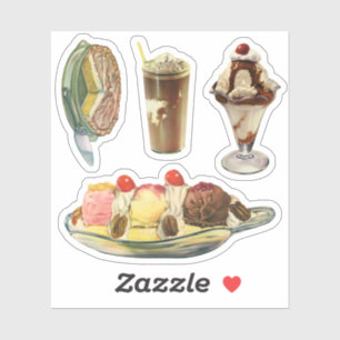 Vintage Desserts, Lemon Meringue Pie, Ice Creams Sticker
