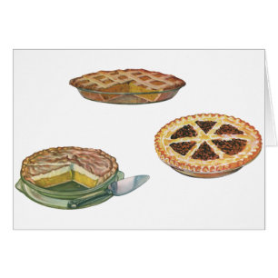 Vintage Desserts, Thanksgiving Pies, Pecan Pumpkin Cards